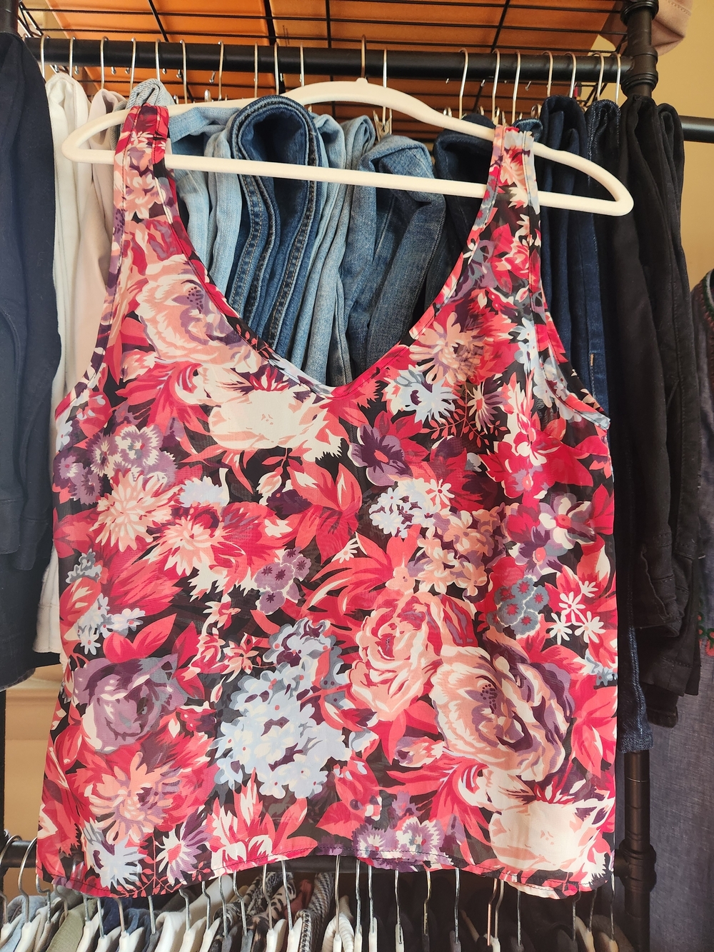 Show Me Your MuMu Pink Multi Floral V-Neck Camisole